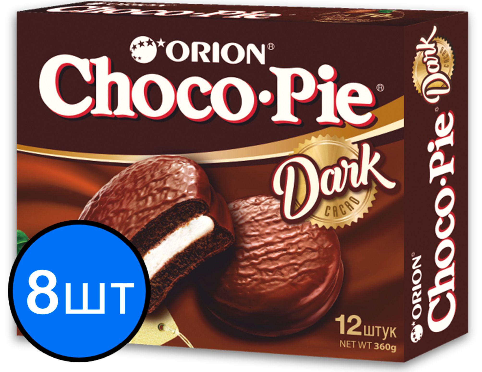 

Печенье "ORION ChocoPie" Dark, 360г х 8шт