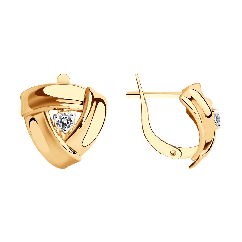

Серьги из красного золота Diamant 51-120-01255-1, фианит, 51-120-01255-1