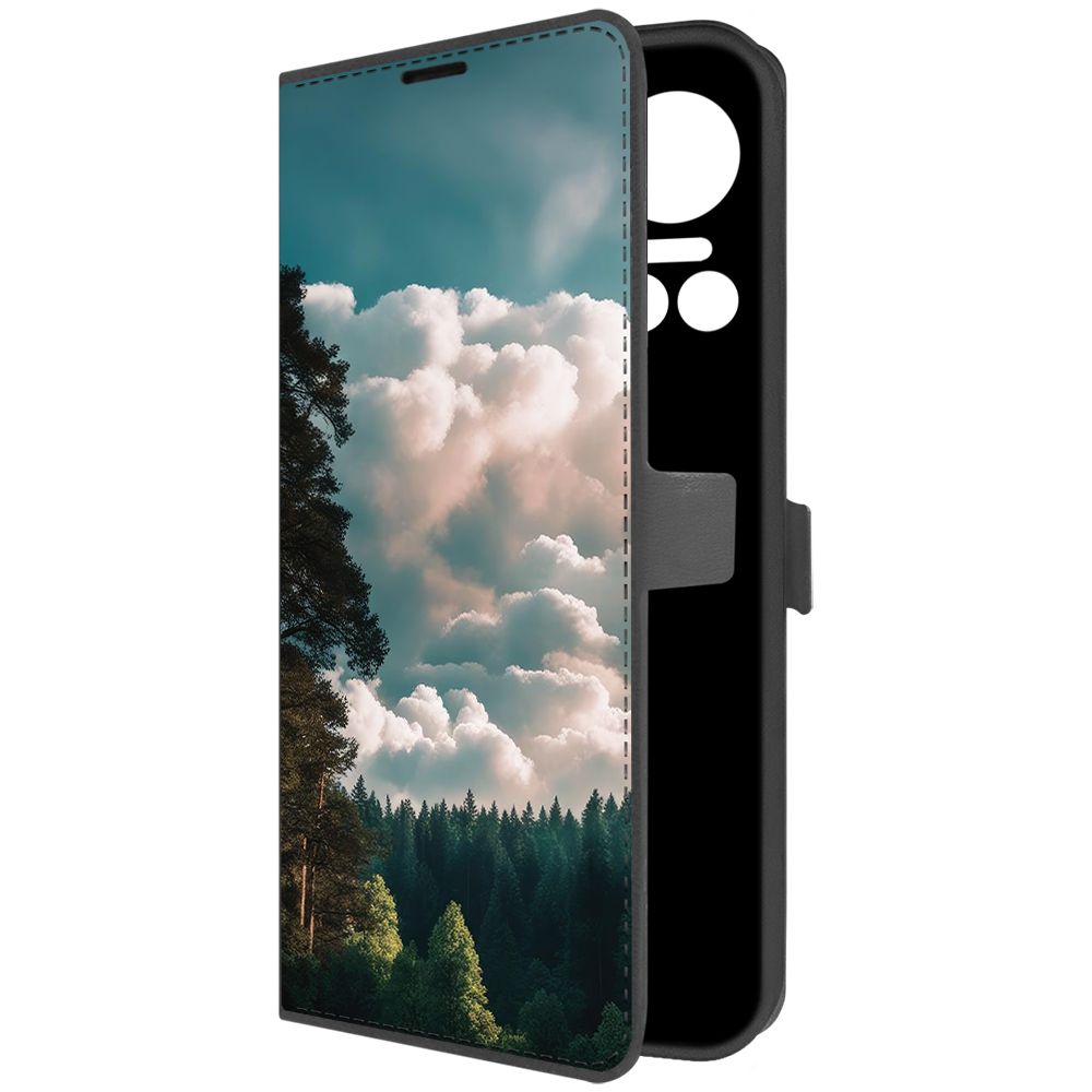 Чехол-книжка Krutoff Eco Book для Itel S18 Облачно (черный)