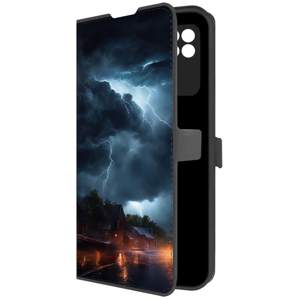 

Чехол-книжка Krutoff Eco Book для Xiaomi Redmi 10C Ночная гроза (черный)
