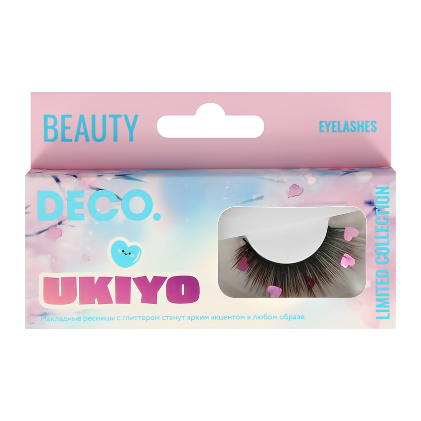 Накладные ресницы DECO. UKIYO с глиттером сердечки накладные ресницы deco ukiyo с глиттером бабочки