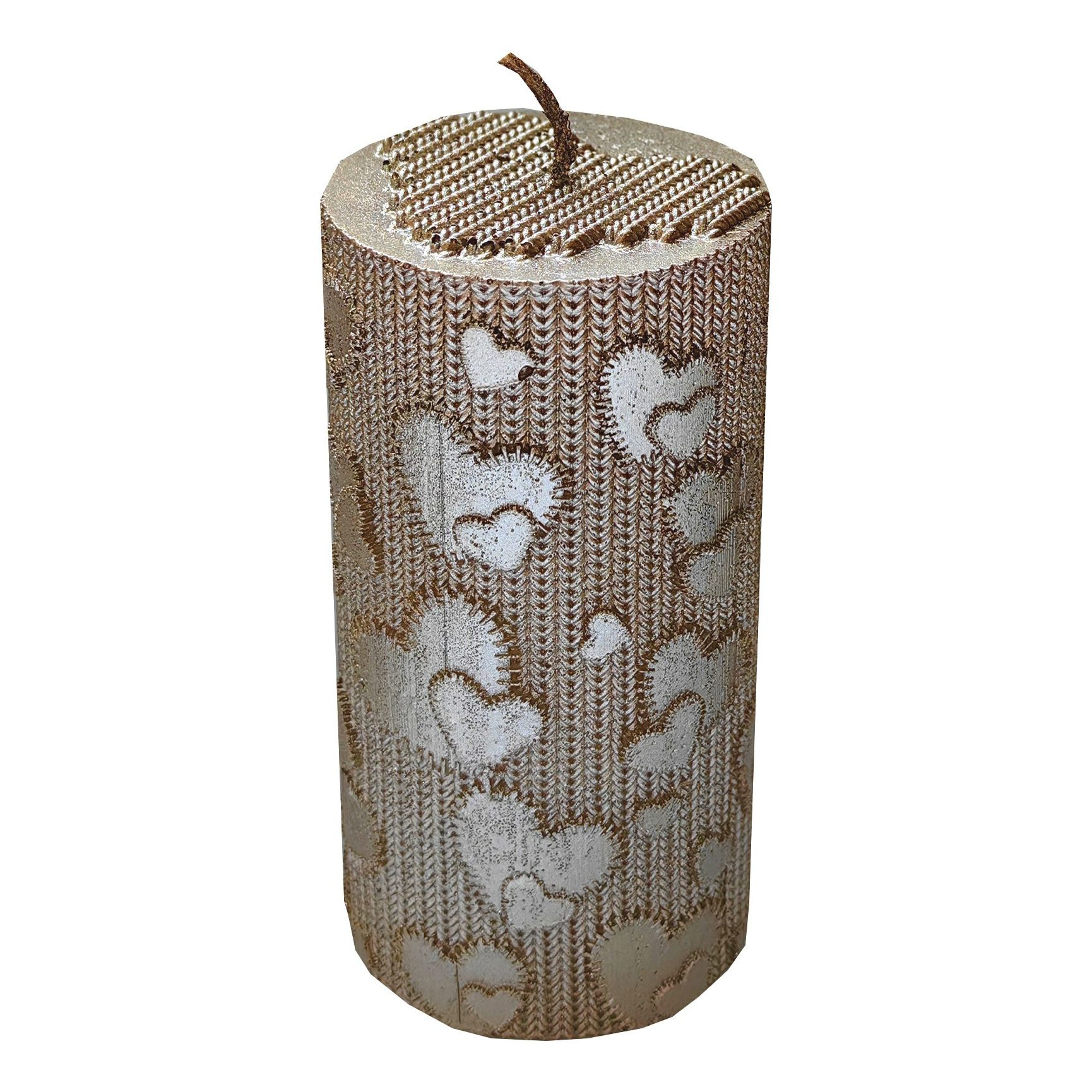 

Свеча декоративная столб Kukina Raffinata Плетеные сердечки 50 х 105 мм в ассортименте