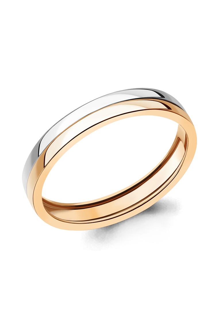 Кольцо обручальное из белого золота/красного золота р. 23 Kari Jewelry 52008.1