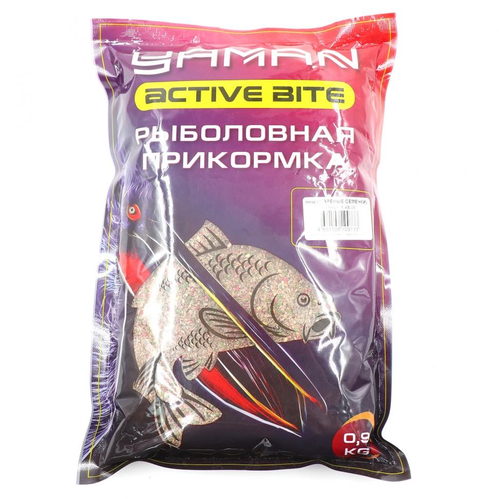 Прикормка Yaman Active Bite Лещ (жареные семечки), цв. микс, 900 г Y-AB-06