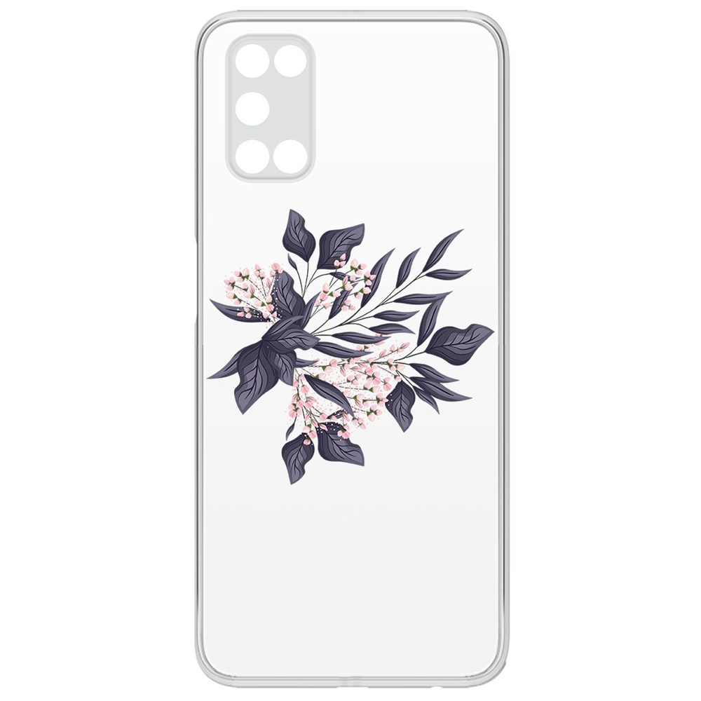 

Чехол-накладка Krutoff Clear Case Розовые бутоны для Oppo A52/A92