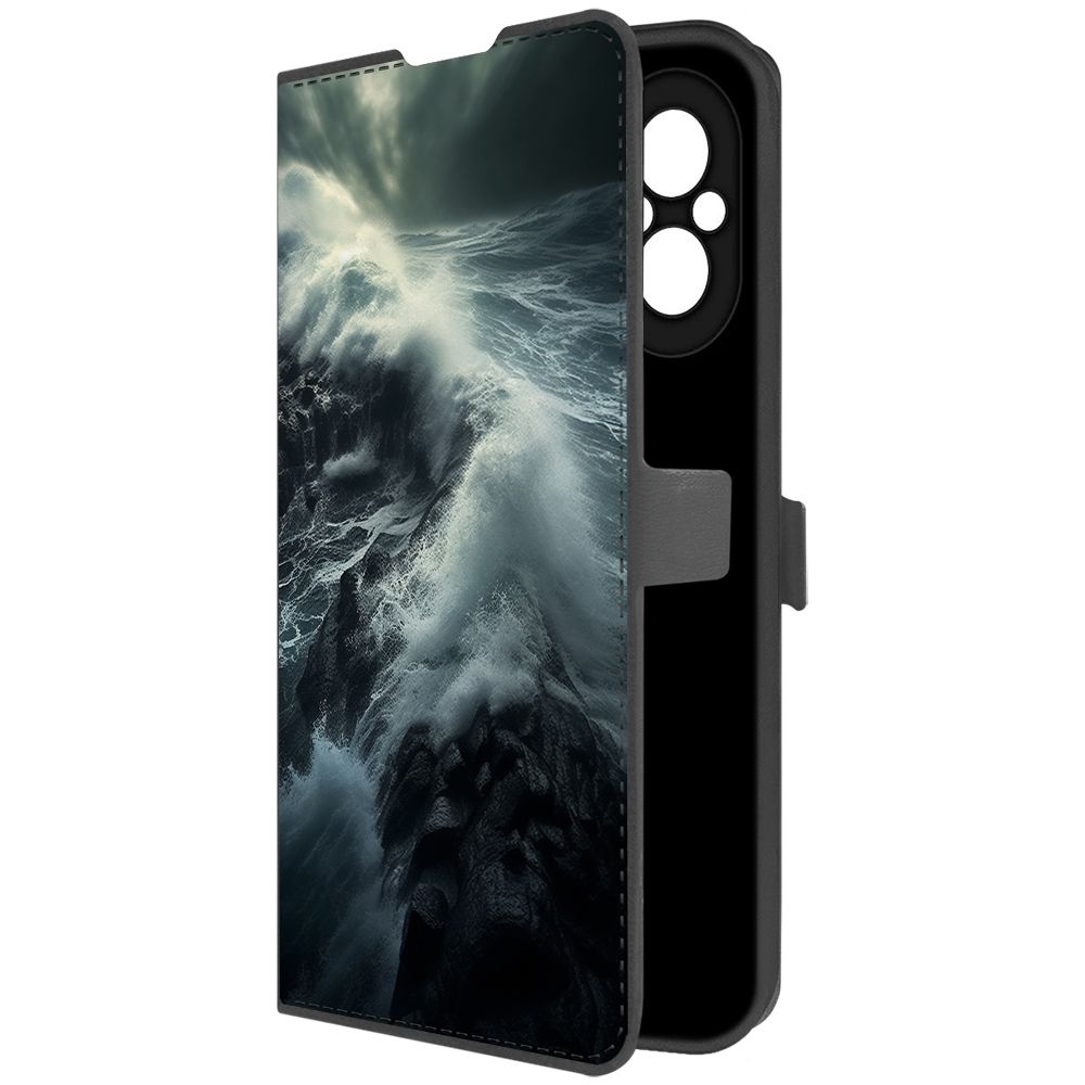 

Чехол-книжка Krutoff Eco Book для Realme C67 Шторм (черный)