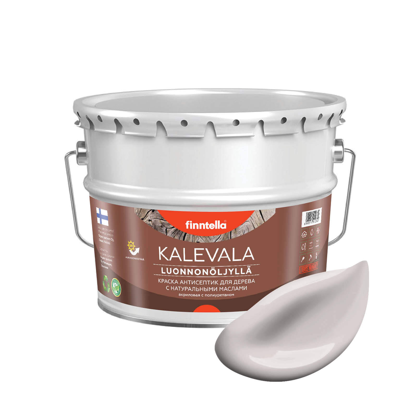 

Краска для дерева и деревянных фасадов FINNTELLA KALEVALA, с натуральным маслом и полиурет, Белый, KALEVALA NLC