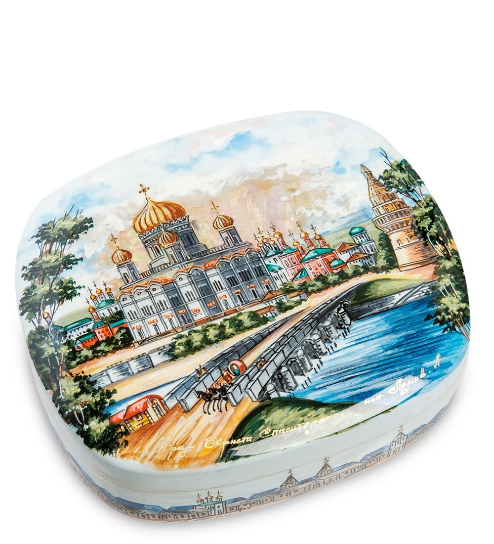 

Шкатулка Храм Христа Спасителя в летний день (ручная работа), Разноцветный, AT2128109