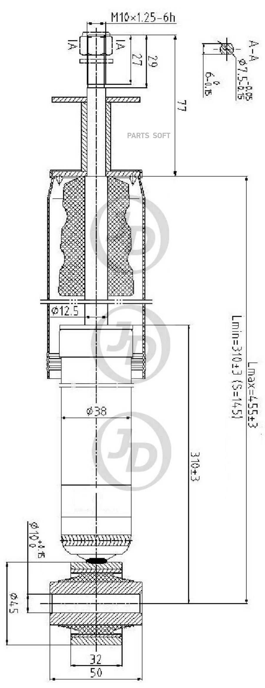 

Амортизатор Газомасляный Задний /343318/ Just Drive арт. JAA0277