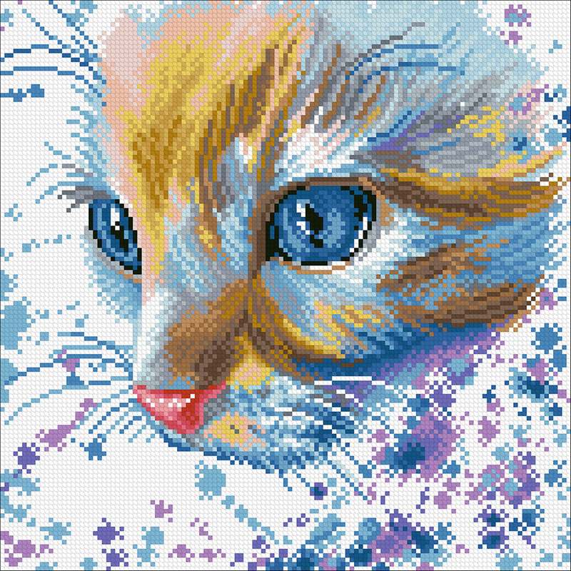 

Паутинка Алмазная вышивка Акварельный котик П-М365, 30x30 см