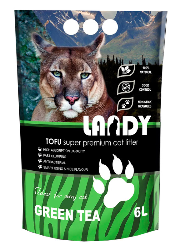 

Наполнитель для кошачьего туалета Landy комкующийся Tofu с ароматом зеленого чая 6 л, 7801312345