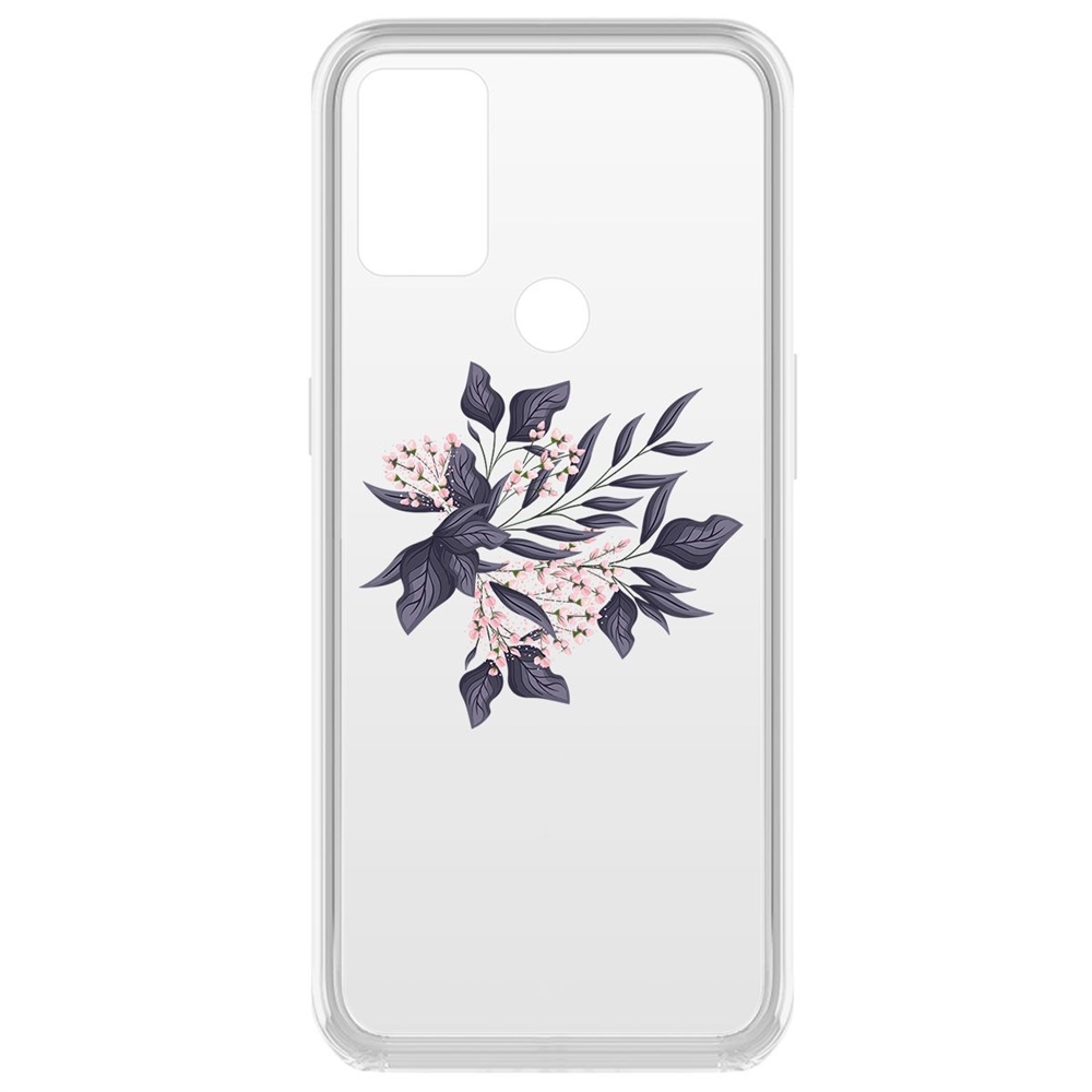 

Чехол-накладка Krutoff Clear Case Розовые бутоны для OnePlus Nord N10 5G