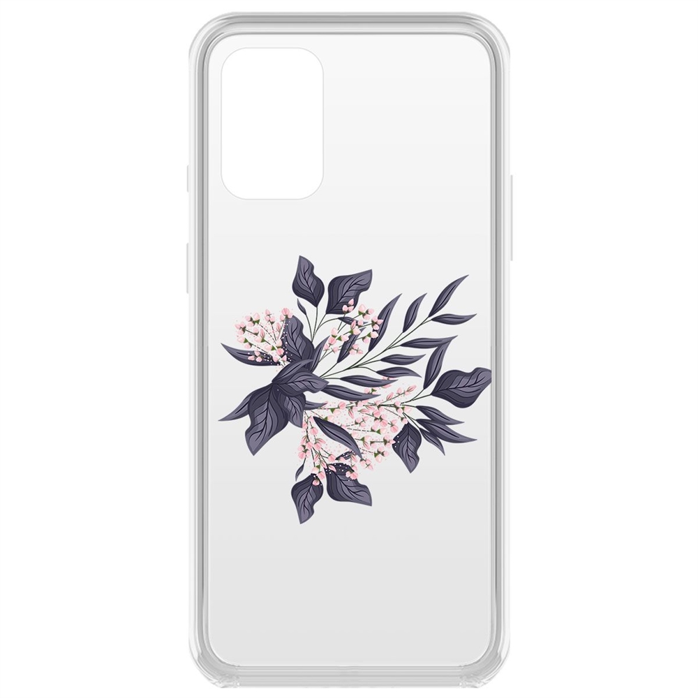 фото Чехол-накладка krutoff clear case розовые бутоны для oneplus 8t