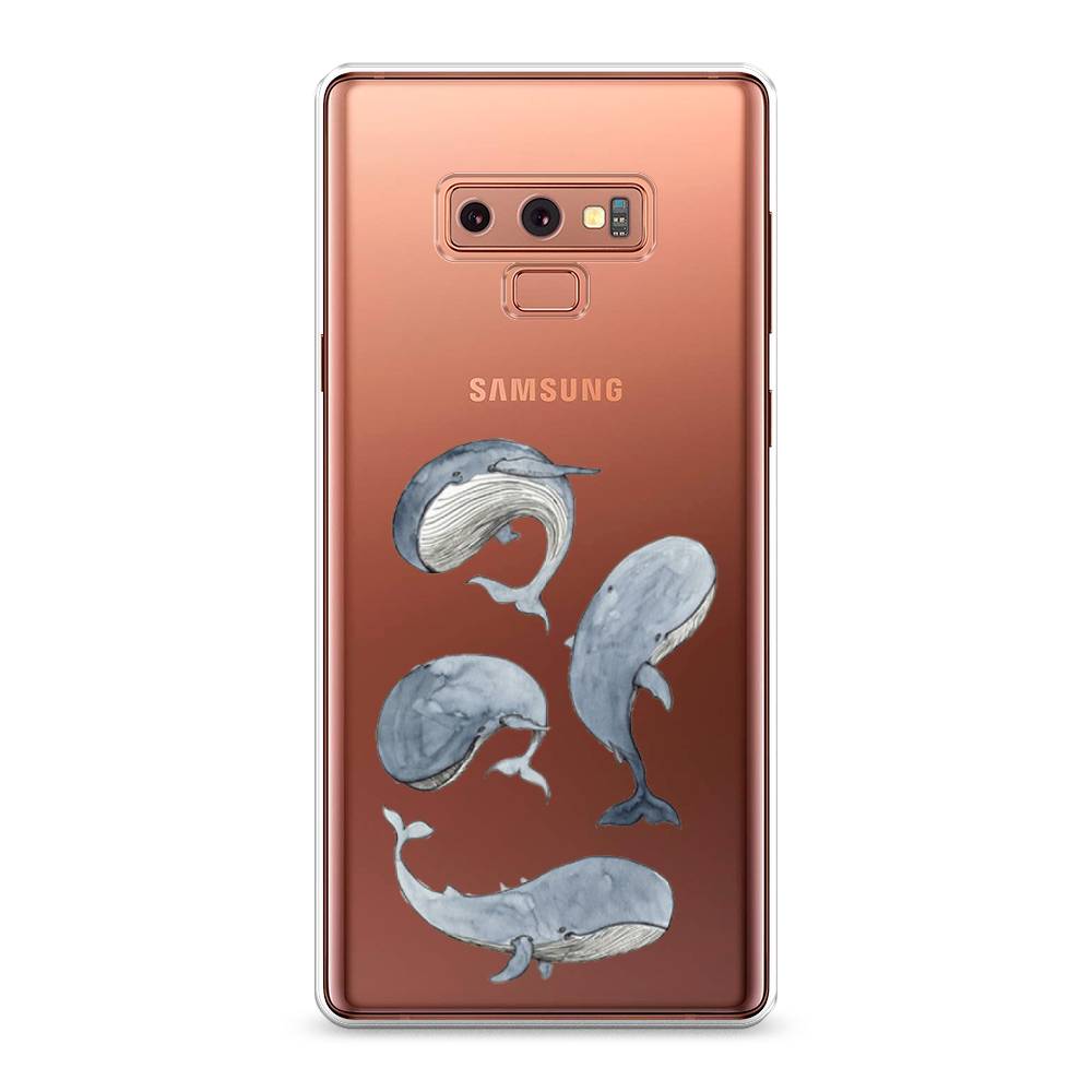 

Чехол Awog на Samsung Galaxy Note 9 "Киты", Белый;прозрачный;голубой, 26350-1