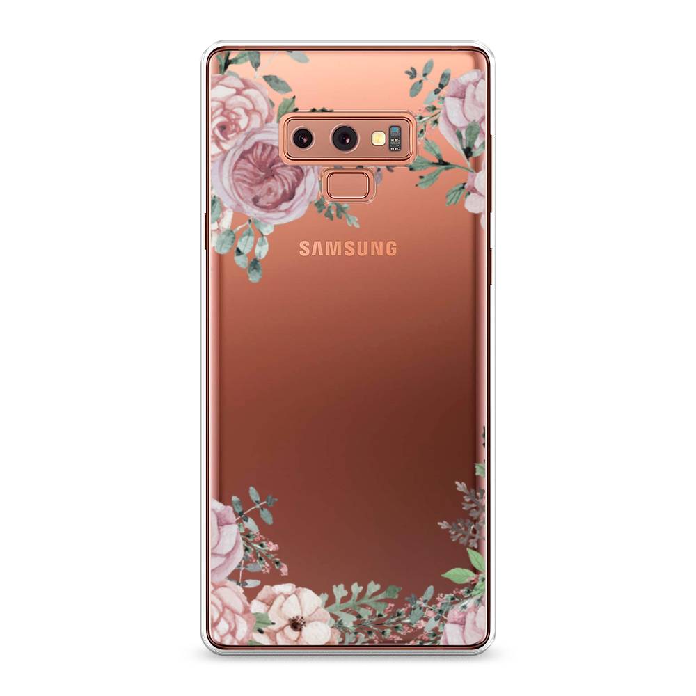 

Чехол Awog на Samsung Galaxy Note 9 "Нежные розы акварель", Прозрачный;розовый;зеленый, 26350-8