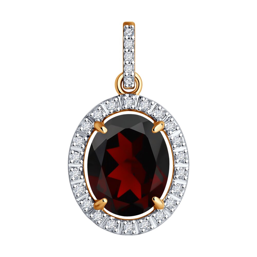 

Подвеска из красного золота Diamant 51-330-02442-2, фианит\гранат, 51-330-02442-2