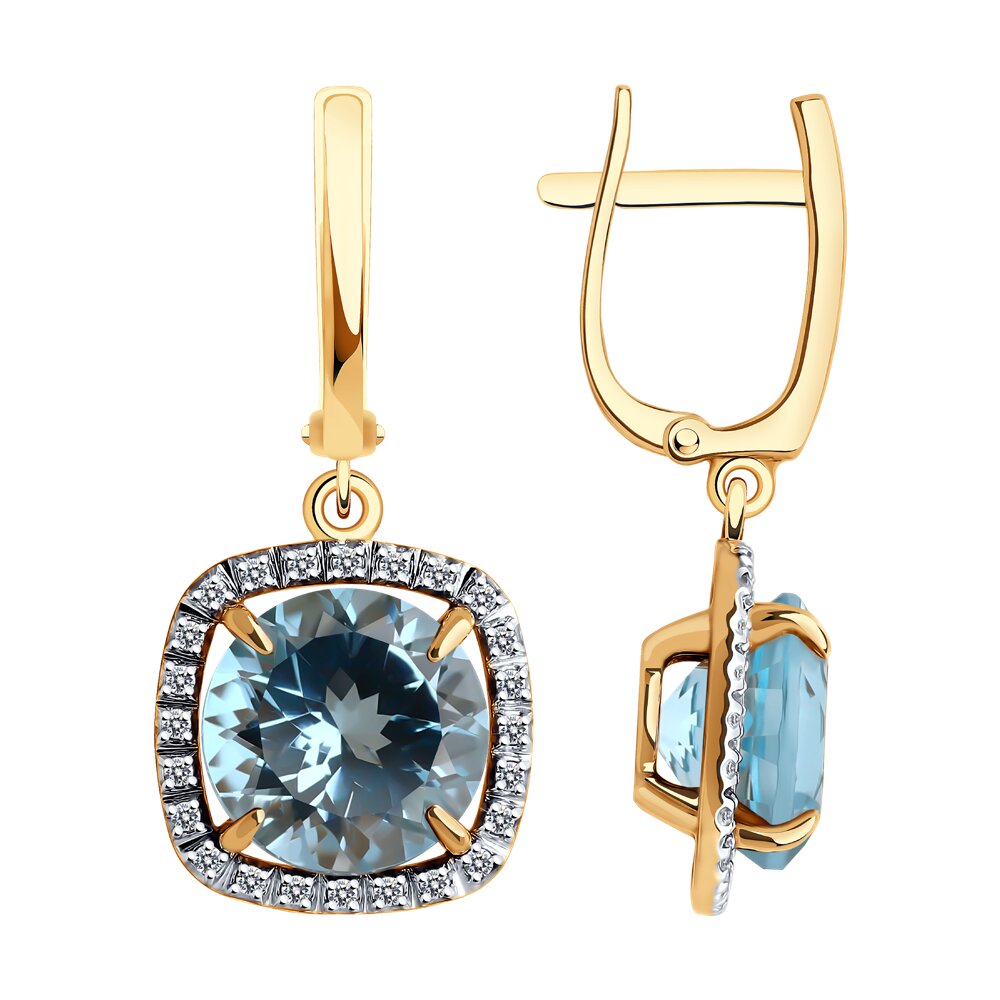 

Серьги из красного золота Diamant 51-321-02449-1, фианит\топаз, 51-321-02449-1
