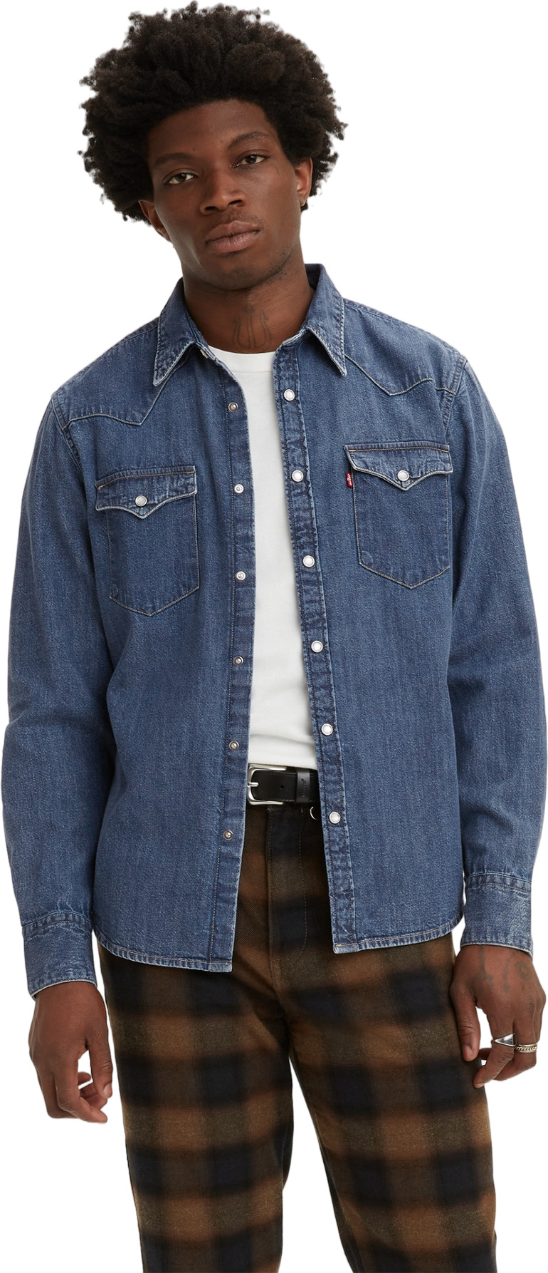 Рубашка мужская Levis Men Barstow Western Standard Shirt синяя L