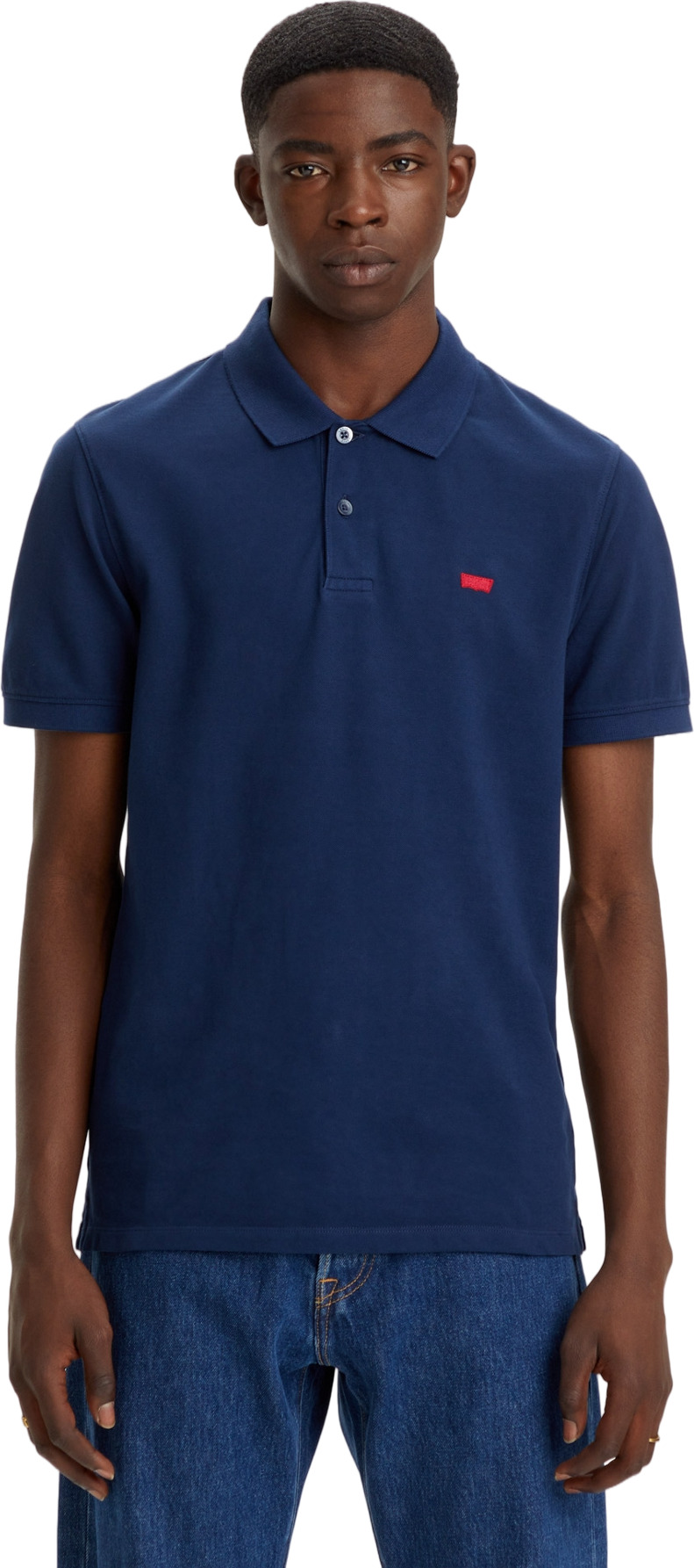 

Футболка мужская Levi's Men Slim Housemark Polo синяя M, Синий, Men Slim Housemark Polo