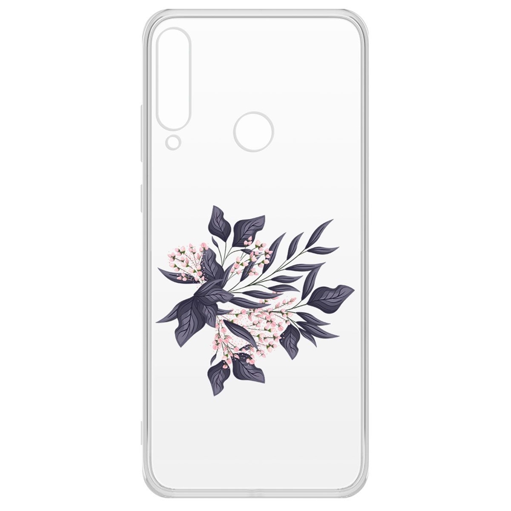 

Чехол-накладка Krutoff Clear Case Розовые бутоны для Huawei Y6p, Прозрачный