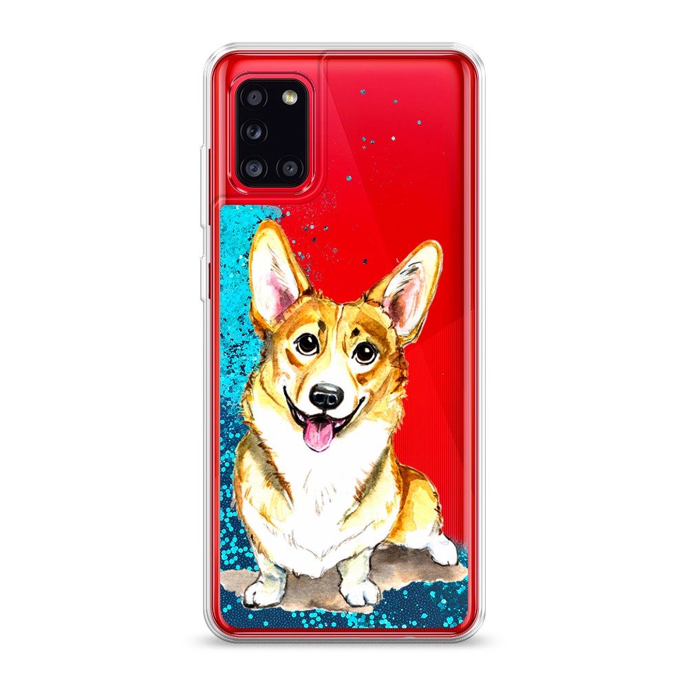 

Жидкий чехол с блестками "Малыш корги" на Samsung Galaxy A31, 2100393-1