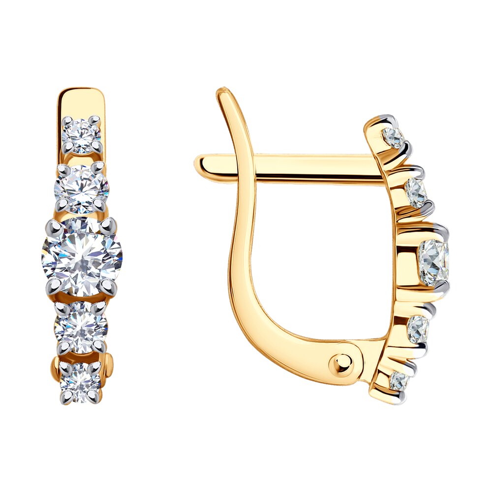 

Серьги из красного золота Diamant 51-120-02210-1, фианит, 51-120-02210-1