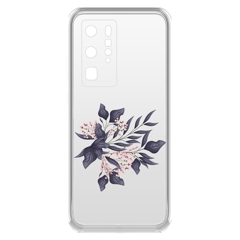

Чехол-накладка Krutoff Clear Case Розовые бутоны для Huawei P40 Pro