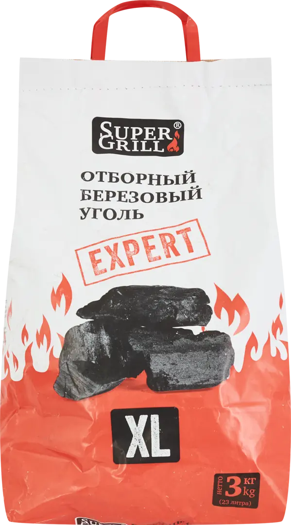 Уголь берёзовый отборный Supergrill 3 Кг