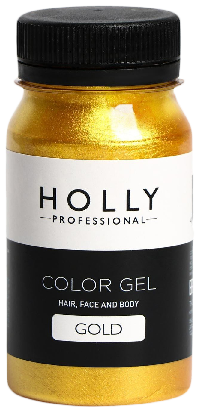 

Декоративный гель для волос, лица и тела COLOR GEL Holly Professional, Gold, 100 мл