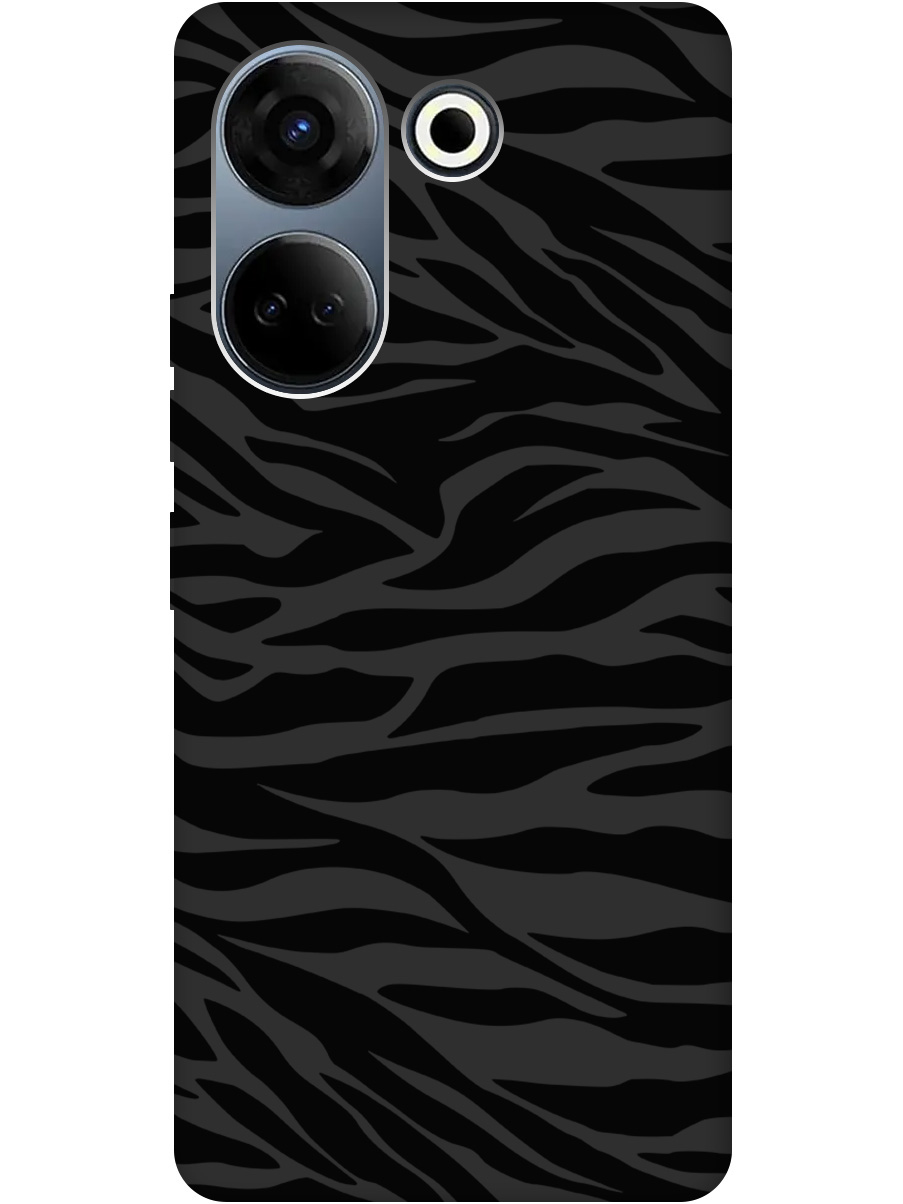 

Силиконовый чехол на Tecno Camon 20 / 20 Pro с рисунком "Зебра" Soft Touch черный, 20000098