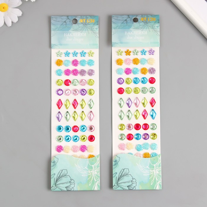 

Арт Узор Наклейка стразы пластик Кристаллы микс 26х7 см