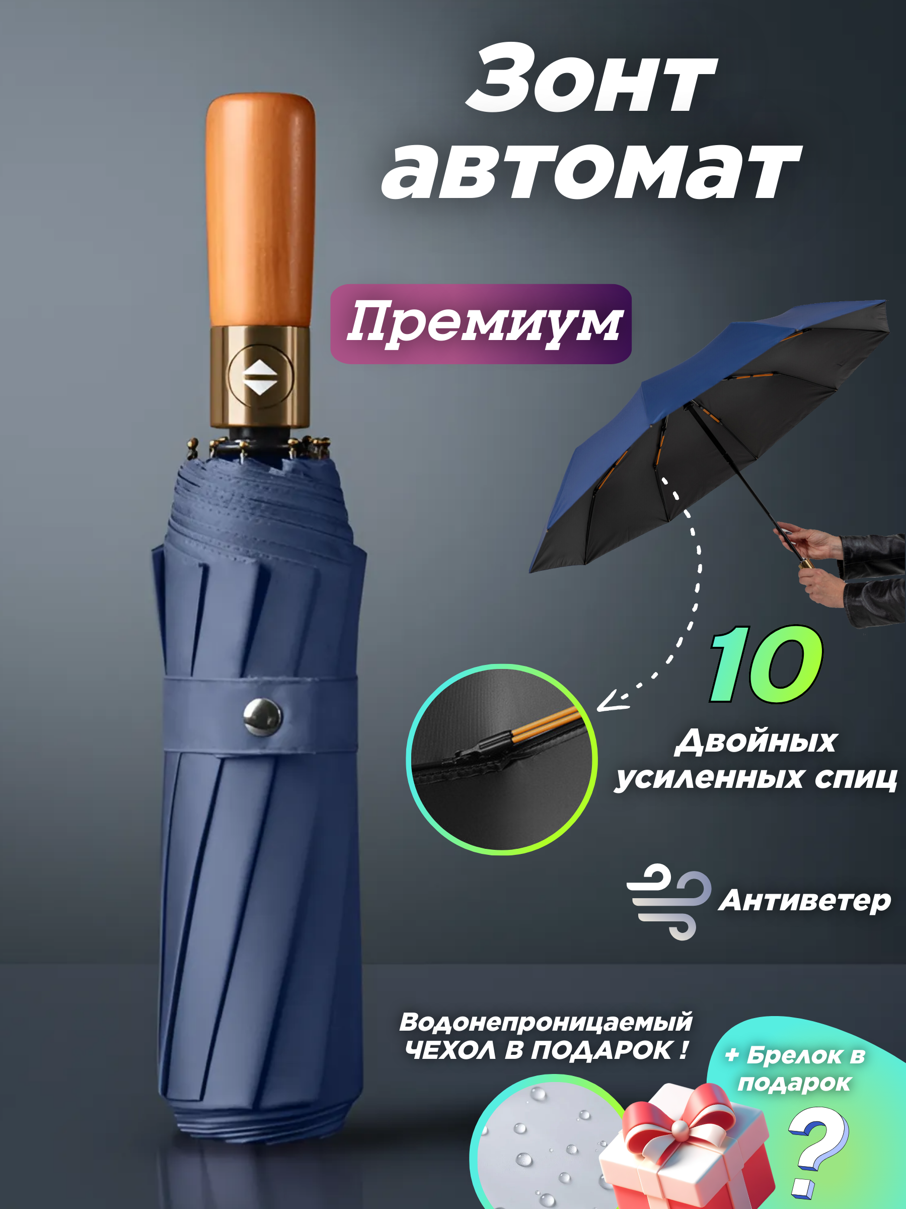 

Зонт унисекс Umbrella Avenue Z-1 синий, Z-1