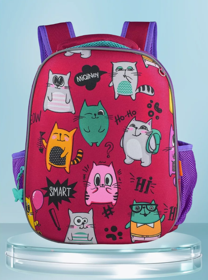 

Школьный рюкзак для девочки с грудной стяжкой розовый, Kitty_G