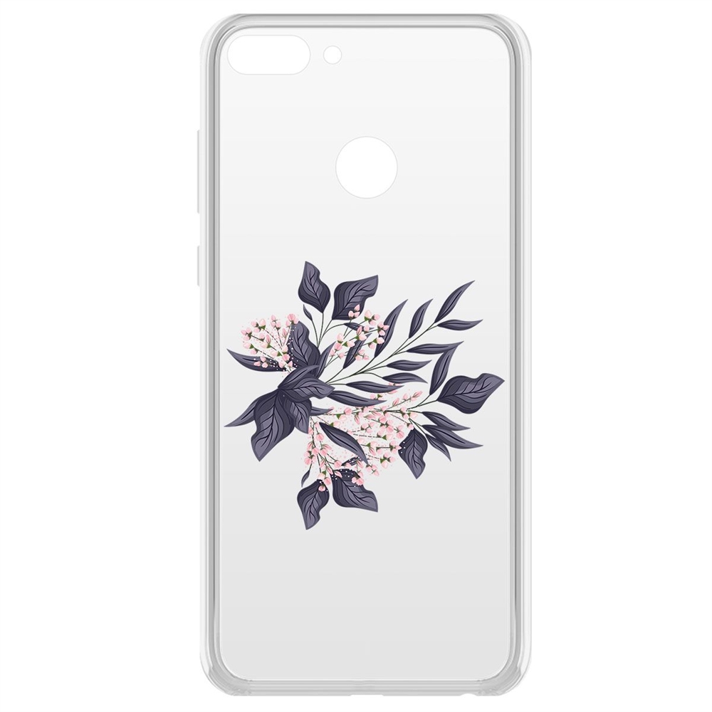 

Чехол-накладка Krutoff Clear Case Розовые бутоны для Huawei P Smart