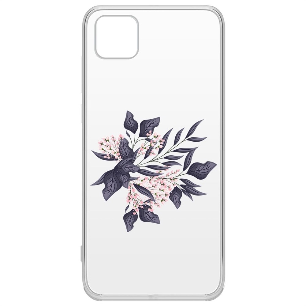 

Чехол-накладка Krutoff Clear Case Розовые бутоны для Honor 9S/Huawei Y5p