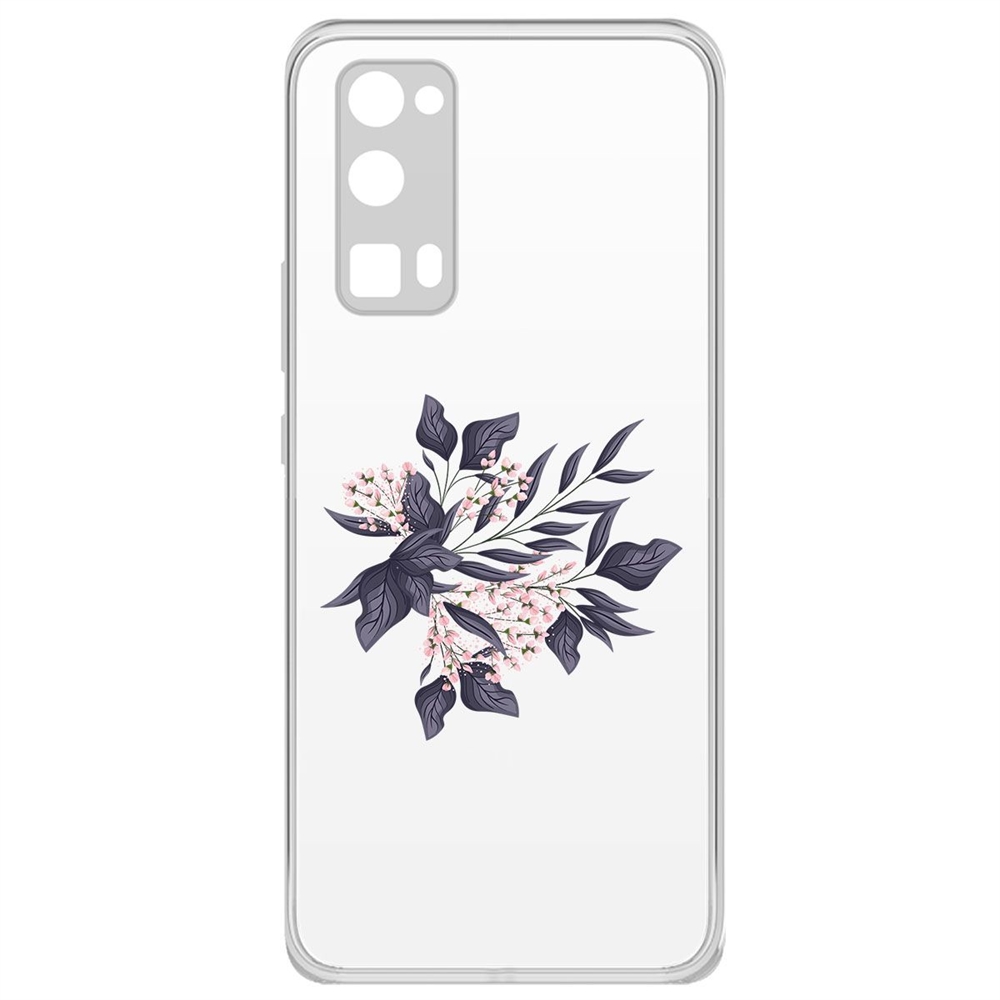 фото Чехол-накладка krutoff clear case розовые бутоны для honor 30 pro+/30 pro