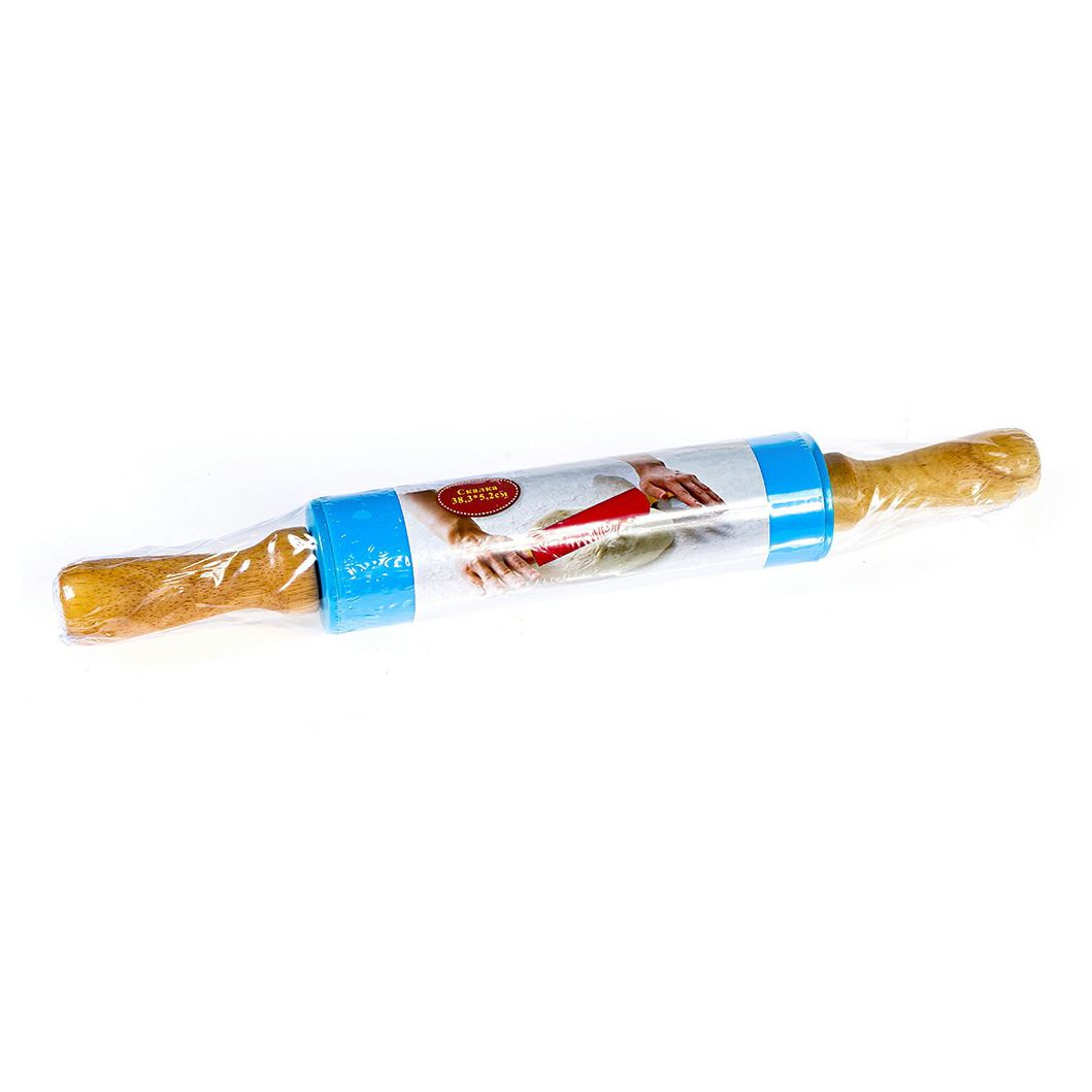 Скалка Kukina Raffinata силиконовая с деревянными ручками 38,3 х 5,2 см в ассортименте