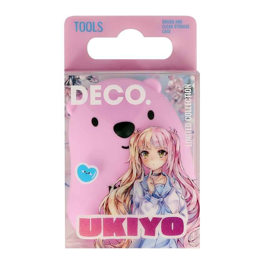 Чехол для хранения и очистки кистей DECO UKIYO в форме мишки инструмент для очищения кистей и спонжей deco heart