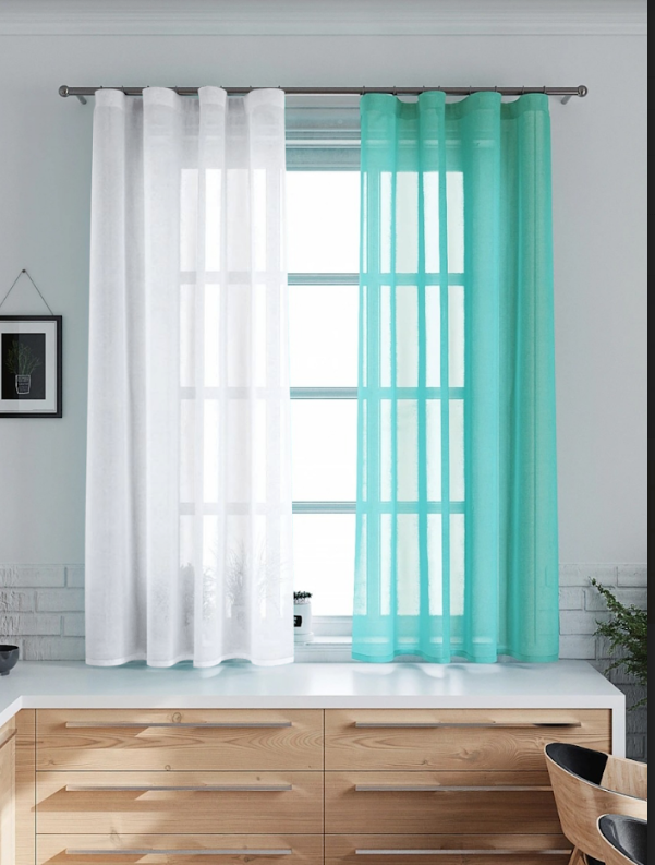 

Тюль Miazzo 250х240 см Бело-мятная в гостиную детскую спальню Турция