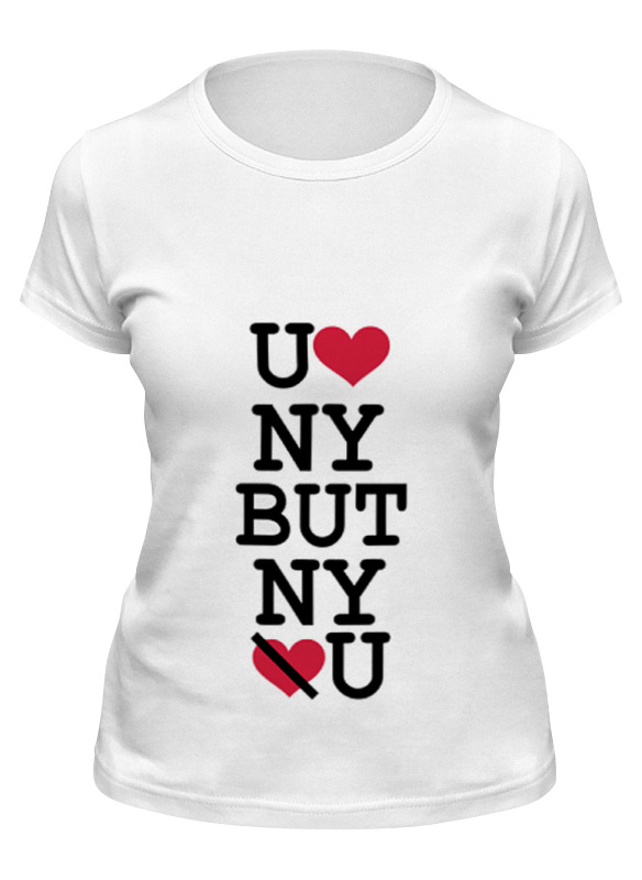 

Футболка женская Printio U luv ny белая 2XL, Белый, U luv ny