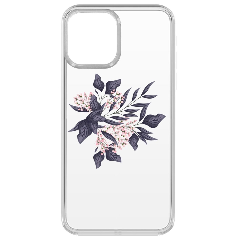 

Чехол-накладка Krutoff Clear Case Розовые бутоны для iPhone 13 Pro, Прозрачный