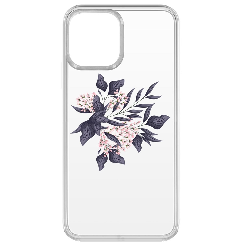 фото Чехол-накладка krutoff clear case розовые бутоны для iphone 13