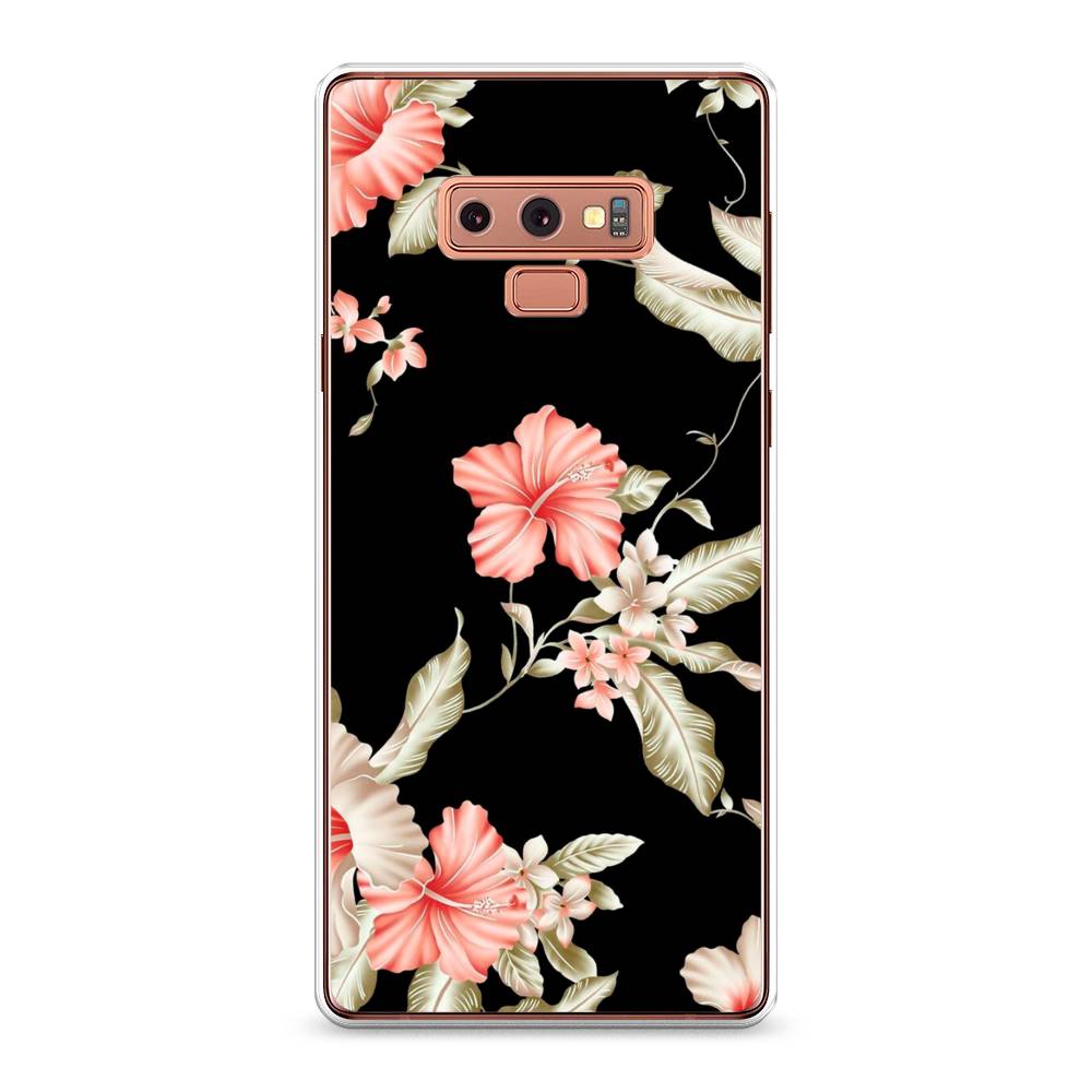 

Чехол Awog на Samsung Galaxy Note 9 "Цветы на черном", Черный;розовый, 26350-8