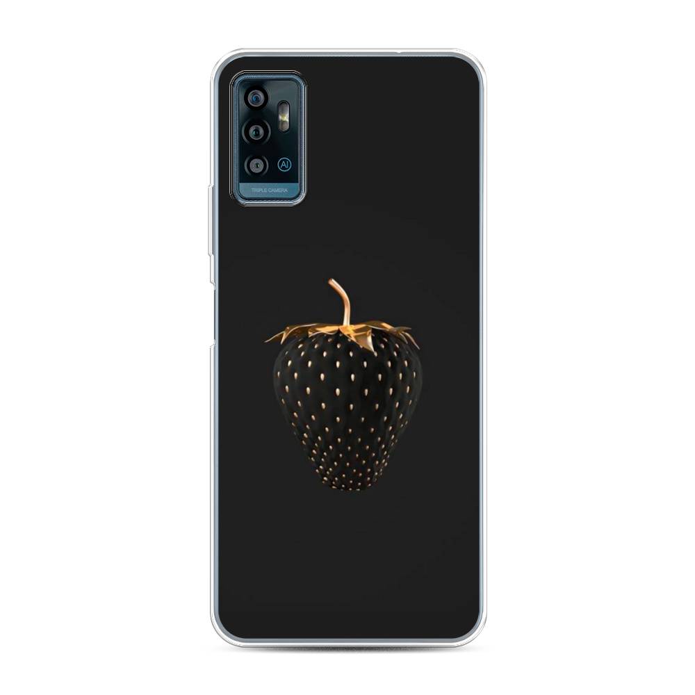 фото Чехол awog "черно-золотая клубника" для zte blade a71