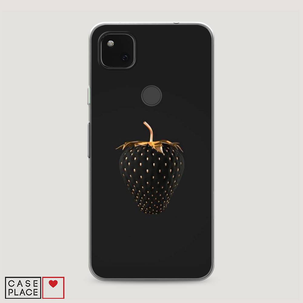 фото Чехол awog "черно-золотая клубника" для google pixel 4a