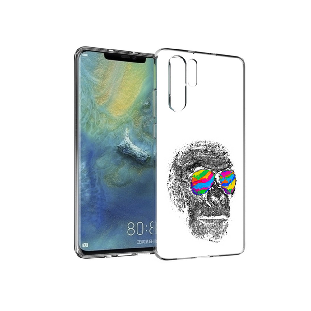 

Чехол MyPads Tocco для Huawei P30 Pro крутая обезьяна в очках, Прозрачный, Tocco