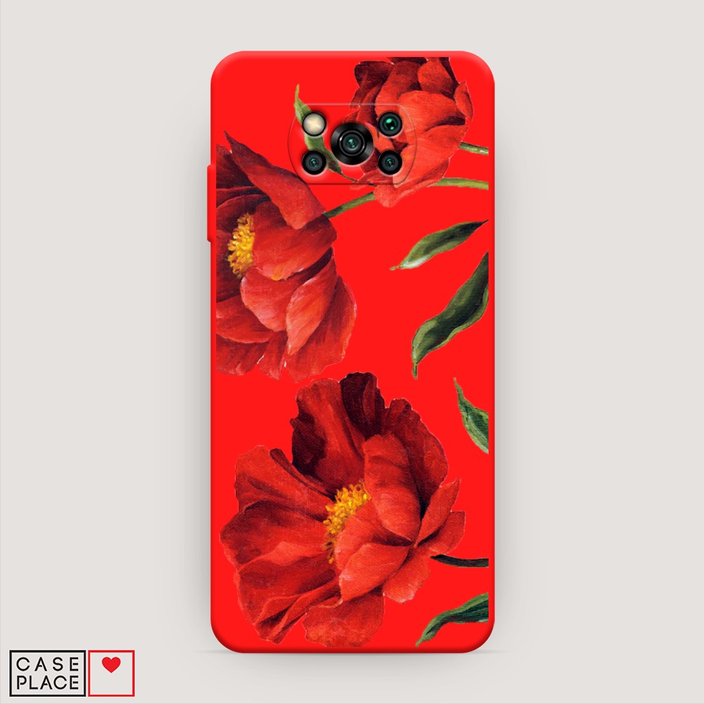 

Чехол Awog на Poco X3/X3 Pro "Красные маки", Разноцветный, 39253-1
