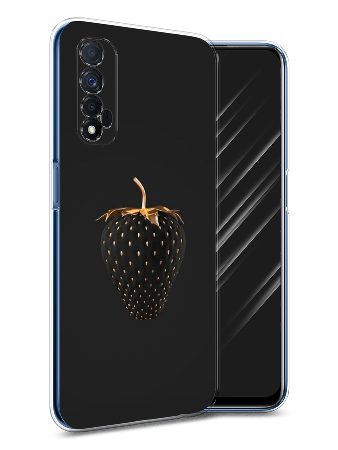 

Чехол Awog на Realme 7 "Черно-золотая клубника", Разноцветный, 254150-10
