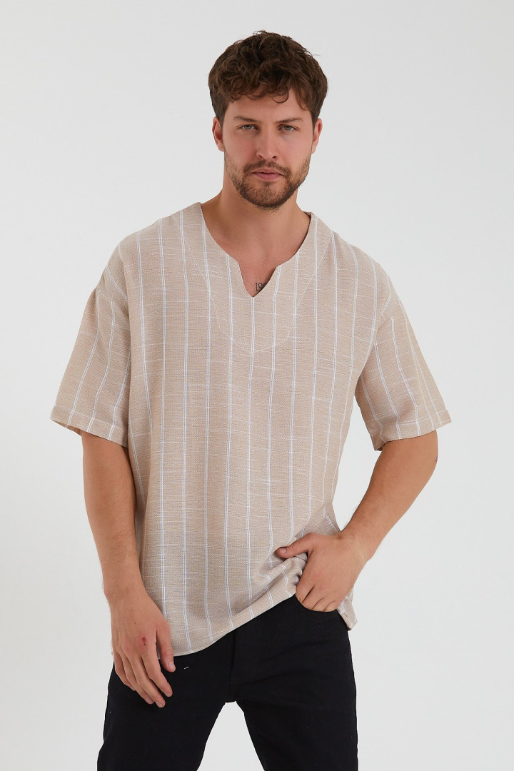 

Рубашка мужская Terapi Giyim 26281 бежевая 2XL (товары доставляются из-за рубежа), 26281