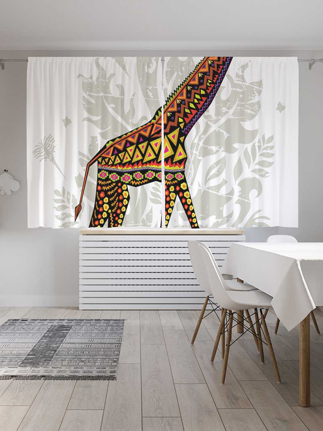 

Классические шторы JoyArty "Жираф - галлюцинация", Oxford DeLux, 2 полотна 145x180 см, Жираф - галлюцинация